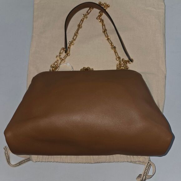 Tory Burch Cleo Leather Bag In Moose - Picture 1 of 14